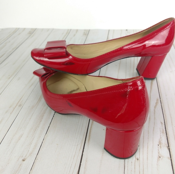 SOLD Kate Spade red bow patent leather pumps 9.5 - Picture 6 of 8